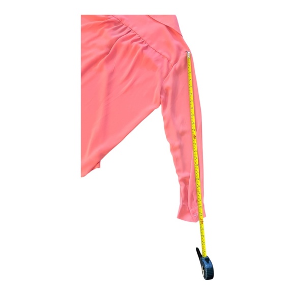 Ann Taylor Coral Pink Long Sleeve Top Blouse, Sz Small, Fits like Medium 20" PTP - Picture 4 of 6